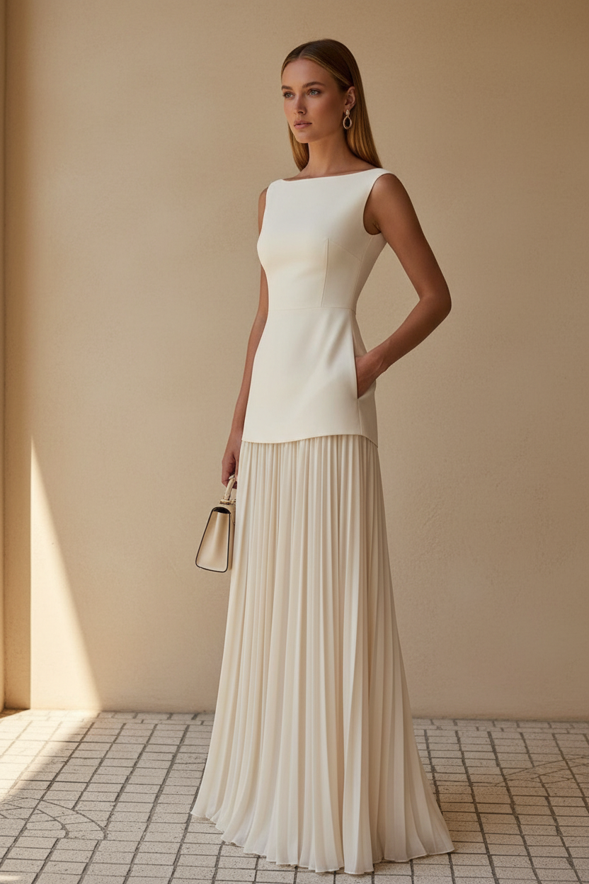 Full Size Sleeveless Top and Pleated Maxi Skirt Set Plus Size